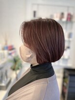 ヴィフ ヘアアンドデザイン(Vif hair&design)&nbsp;ブリーチなしピンクベージュ×ミニボブ（前髪長め）