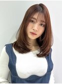 美髪レイヤーカット/顔まわりレイヤー/くびれミディアムレイヤー