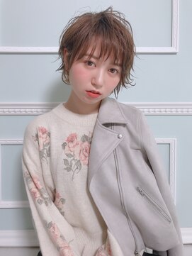 クシュ 所沢西口プロぺ通り(kusyu... ) くびれヘア韓国風巻きアプリコットオレンジ夏ハイライトカラー