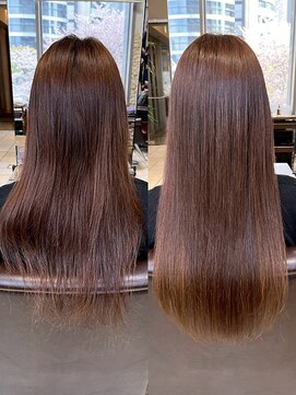 アンククロス 表参道(ANKH CROSS) 【ビフォーアフター】シールエクステ×カラー ブラウン