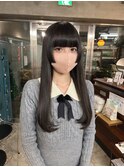黒髪ロング＊ぱつっと姫カット