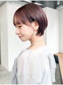 ショート前髪カットココアベージュおくれ毛_F31191