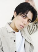 〈k35〉センターパートアップバングツーブロックメンズスパイラ