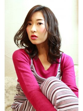 トヌコア ルア 下北沢店(TONUKOA RUA) 【TonukoaRua】バングも長めが◎毛先ウェーブのミディ