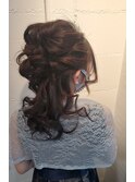 サイド トップ 編み込み ボリューム ハーフアップ ヘアアレンジ