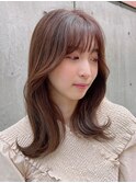 ブリーチなしシアーカラー  セミディ 韓国 レイヤーカット 仙台