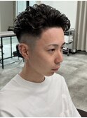 リバースアップバングフェード短髪宮城リョータパーマ毛流れ