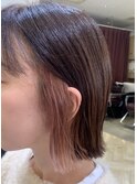 インナーピンクベージュボブカラー