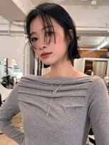 ハニー 町田(HONEY)&nbsp;イメチェン前髪　レイヤーボブ　黒髪　ブラックアッシュ