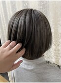 白髪ぼかしハイライト×コントラストグレー