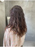 ふわふわパーマ　強めパーマ　ロングパーマ　ウェーブヘア