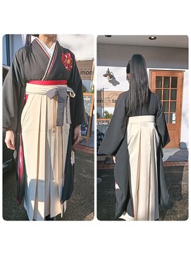 モントン(mon temps) 赤と黒のお着物がとっても素敵な袴スペシャル