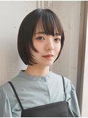 丸みボブ/顔周りレイヤー/ミニボブ/きりっぱなしボブ