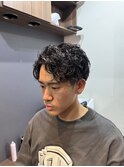 S字カール波巻きパーマ