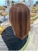 大人可愛いハイライトカラー