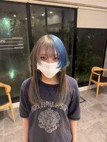 アース 名取店(HAIR&MAKE EARTH)&nbsp;ブロックカラーブルー