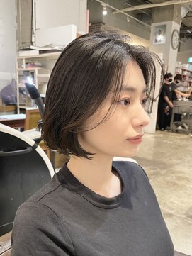 ノラ ヘアーサロン(NORA HAIR SALON) 黒髪ワンレン大人ボブ 前髪なし