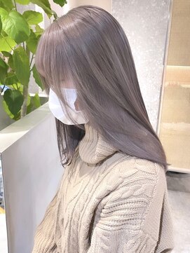 サンク 原宿 表参道(cinq) ミルクティーベージュダブルカラーインナーカラーケアブリーチ