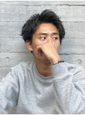 スパイキーショートツイストスパイラルパーマメンズマッシュ