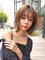 ミディアムレイヤーカットボブウルフ/10代20代/インナーカラー
