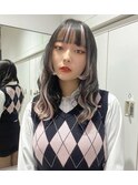 ハイライトエクステ　ホワイトピンク　ポイントエクステ　yuki