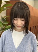 栄外ハネナチュラル大人可愛い韓国ボブ 顔まわりレイヤー