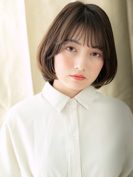 カバーヘア ブリス 戸田公園西口店(COVER HAIR bliss) □くすみベージュひし形丸みショートボブ416戸田公園30代40代