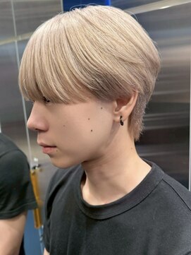 サンクマーケット 渋谷(cinq MARKET) 渋谷メンズブリーチカラーシースルーマッシュセンターパート30代