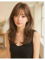 ノラ ヘアーサロン(NORA HAIR SALON) ナチュラル小顔前髪あり後れ毛サイドバング結べるボブくびれヘア
