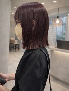 ムクコア(Muk CORE) 切りっぱなしボブ/深みバーガンディカラー