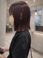 ムクコア(Muk CORE) 切りっぱなしボブ/深みバーガンディカラー