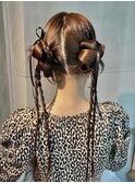 【ツインアレンジ】結婚式銀座ヘアセットカチモリアレンジ