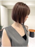 【白髪ぼかしにも◎ハイライトで立体感を出した上品ボブ】