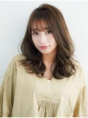 くびれヘアアプリコットオレンジハイライトカラー