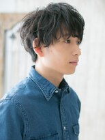 モッズヘア メン 仙台愛子駅前店(mod's hair men)&nbsp;清潔感ブラック無造作シャドウパーマ重めスマートマッシュb仙台