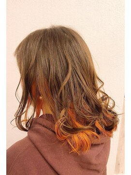 セブンルックス モカ 宇都宮鶴田店(7LOOKS mocha) インナーカラー×オレンジベージュ