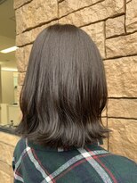 ビューティシモ 川越(Beautissimo)&nbsp;【板倉花連】*. オリーブベージュ×切りっぱなしロブ.*