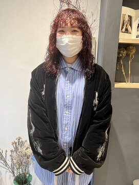 ラミエバイメルト 下北沢(lamie by melt) 村上/レッドブラウンくるくるパーマ前髪パーマ切りっぱなし冬春