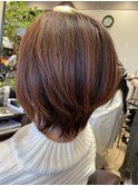 REDボブ　菱形ボブ　グラボブ　RED brown