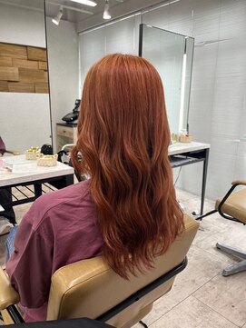 アジールヘア 所沢プロペ通り店(agir hair) オレンジュカラー韓国カラー所沢ひばりヶ丘オレンジカラー