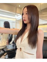 ノク(nok)&nbsp;髪質改善ストレート_前髪マチルダボブピンクベージュ