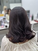 韓国風顔まわりレイヤーカット　エギョモリ　アッシュブラウン