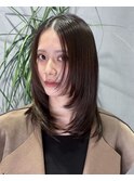 髪質改善縮毛矯正韓国風レイヤーカットダブルカラーベージュ