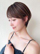 アフロート エル 大阪(AFLOAT L)&nbsp;耳かけショートボブ/30代/40代/50代/くすみベージュ