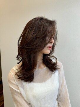 20代30代40代大人可愛い前髪あり顔周りカットレイヤーロング