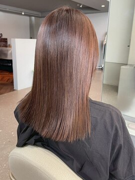 マップデザイン(map design) 髪質改善ストレート 縮毛矯正 セミロング ブラウンカラー 20代