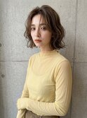 大人ウェーブボブ×シフォンブラウン