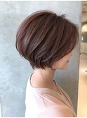 【50代60代】似合わせひし形ショートボブ／白髪ぼかし／髪質改善