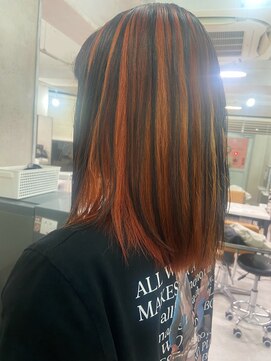 アジールヘア 東上野店(agir hair) インナーオレンジ