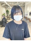 【DAISUKE】ネイビーショートボブ　-天神 今泉 薬院-